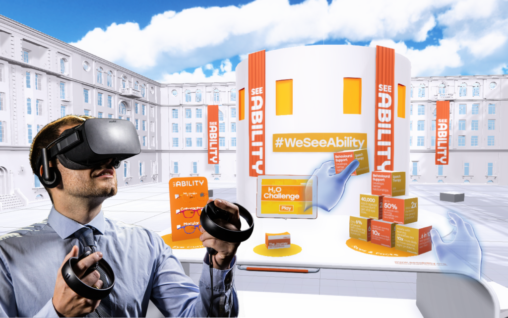Dan experiencing our landmark SeeAbility virtual reality experience