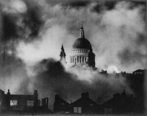 st pauls cathedral during the blitz - herbert mason photograph