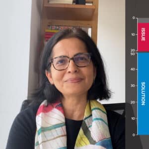 Ruchi Choudhary - scientist - smiling at sreen
